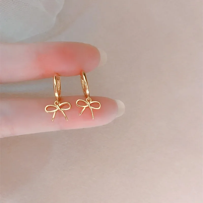 New 925 Sterling Silver Drop Earrings Golden Flower Petal Pearl Elegant For Women Girl Gift Jewelry Dropshipping Wholesale