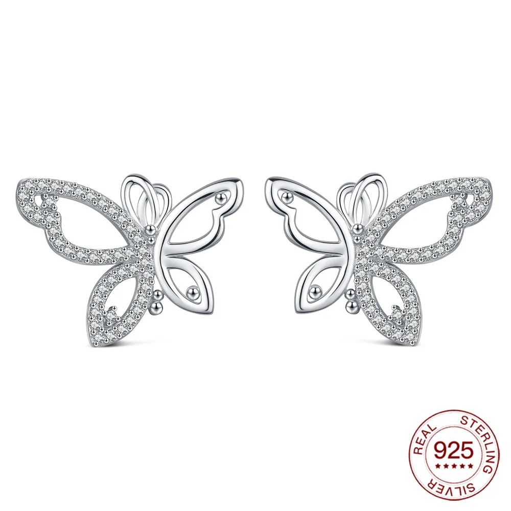 2026 Fashion Simple Hollow Cute Cat Stud Earrings Women's 925 Sterling Silver Hypoallergenic Earrings Teen Girls Jewelry Gifts