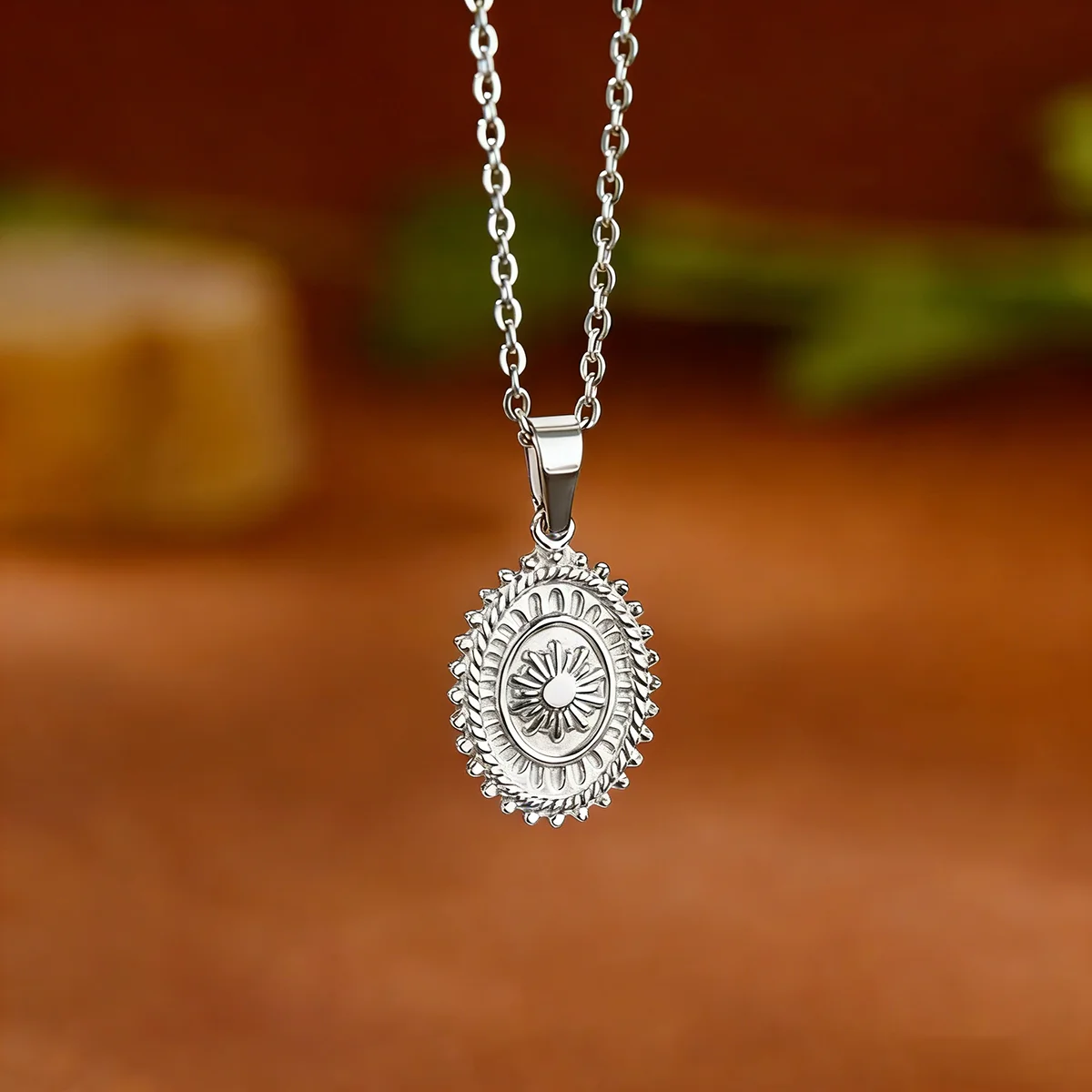 Stainless Steel Geometric Necklace For Women Fashion Sun Sunflower Pendant Clavicle Chain Aesthetic Jewelry Accessories Femme