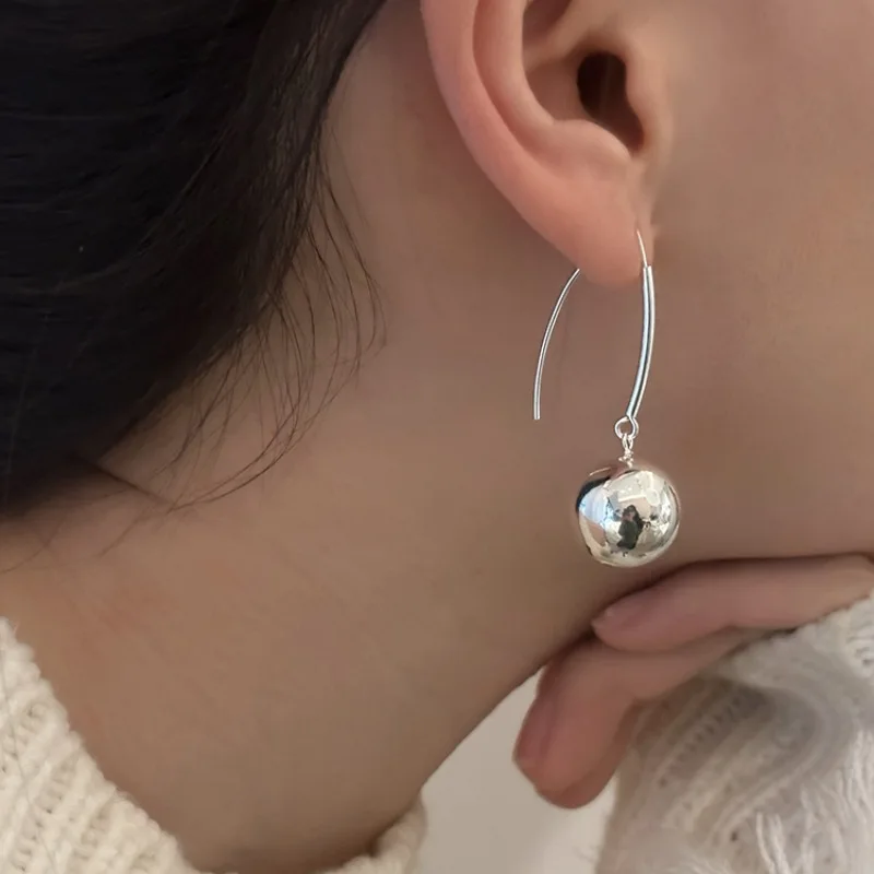 New 925 Sterling Silver Drop Earrings Golden Flower Petal Pearl Elegant For Women Girl Gift Jewelry Dropshipping Wholesale
