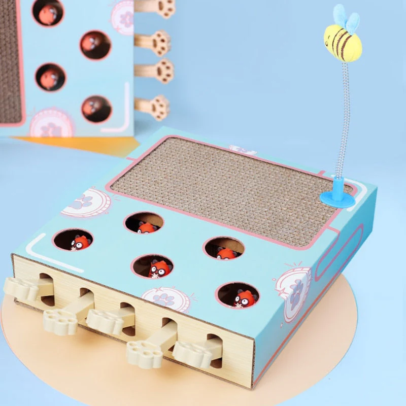 🐾 Interactive Whack-a-Mole Cat Scratching Toy