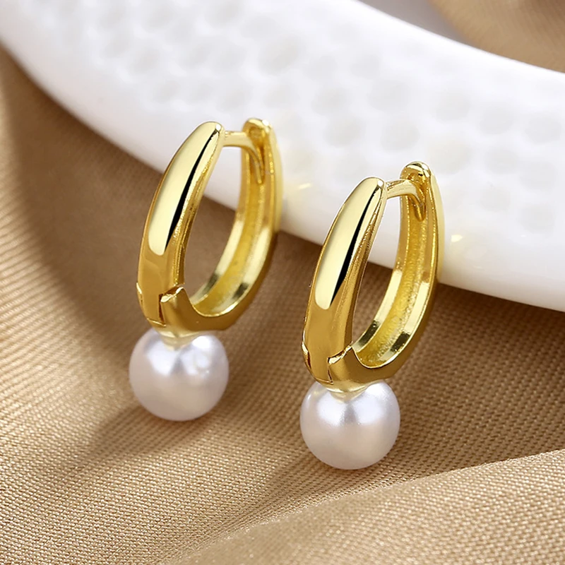 Korean Version Pearl High-end Feeling Light Luxury Trendy Temperament D-letter Atmospheric Earrings For Women Jewelry