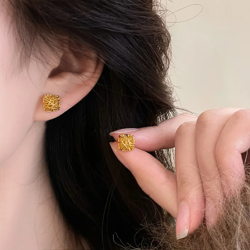 New 925 Sterling Silver Drop Earrings Golden Flower Petal Pearl Elegant For Women Girl Gift Jewelry Dropshipping Wholesale