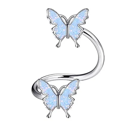 Bobisty 1PC 16G Cartilage Earrings Helix Earrings for Women Stainless Steel Helix Piercing Jewelry Leaf Butterfly CZ Studs