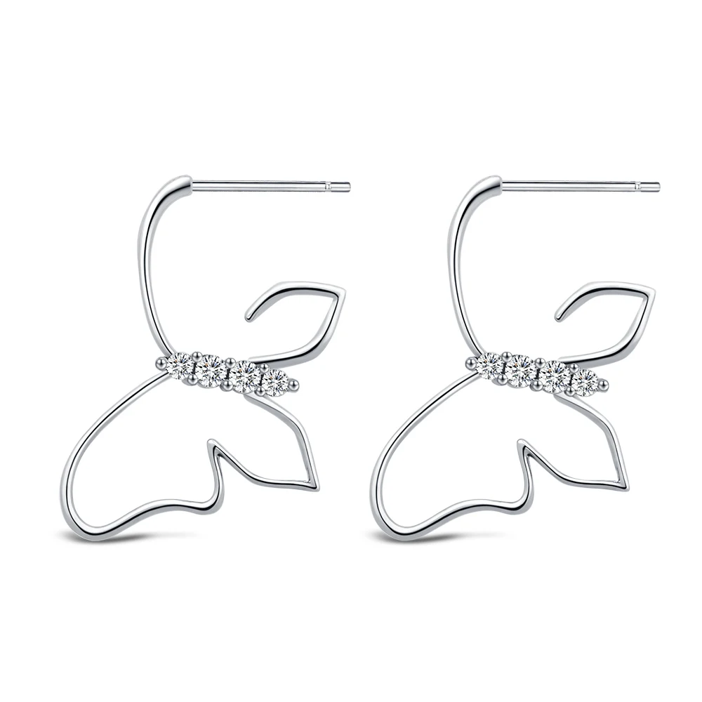 2026 Fashion Simple Hollow Cute Cat Stud Earrings Women's 925 Sterling Silver Hypoallergenic Earrings Teen Girls Jewelry Gifts