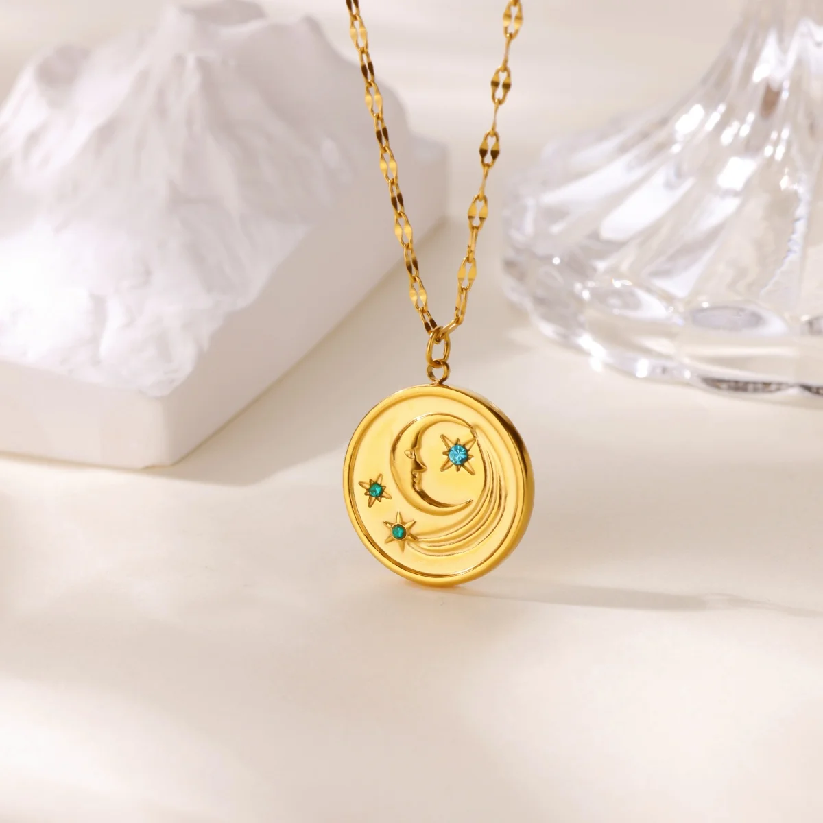 Stainless Steel Geometric Necklace For Women Fashion Sun Sunflower Pendant Clavicle Chain Aesthetic Jewelry Accessories Femme