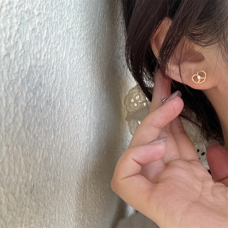 New 925 Sterling Silver Drop Earrings Golden Flower Petal Pearl Elegant For Women Girl Gift Jewelry Dropshipping Wholesale