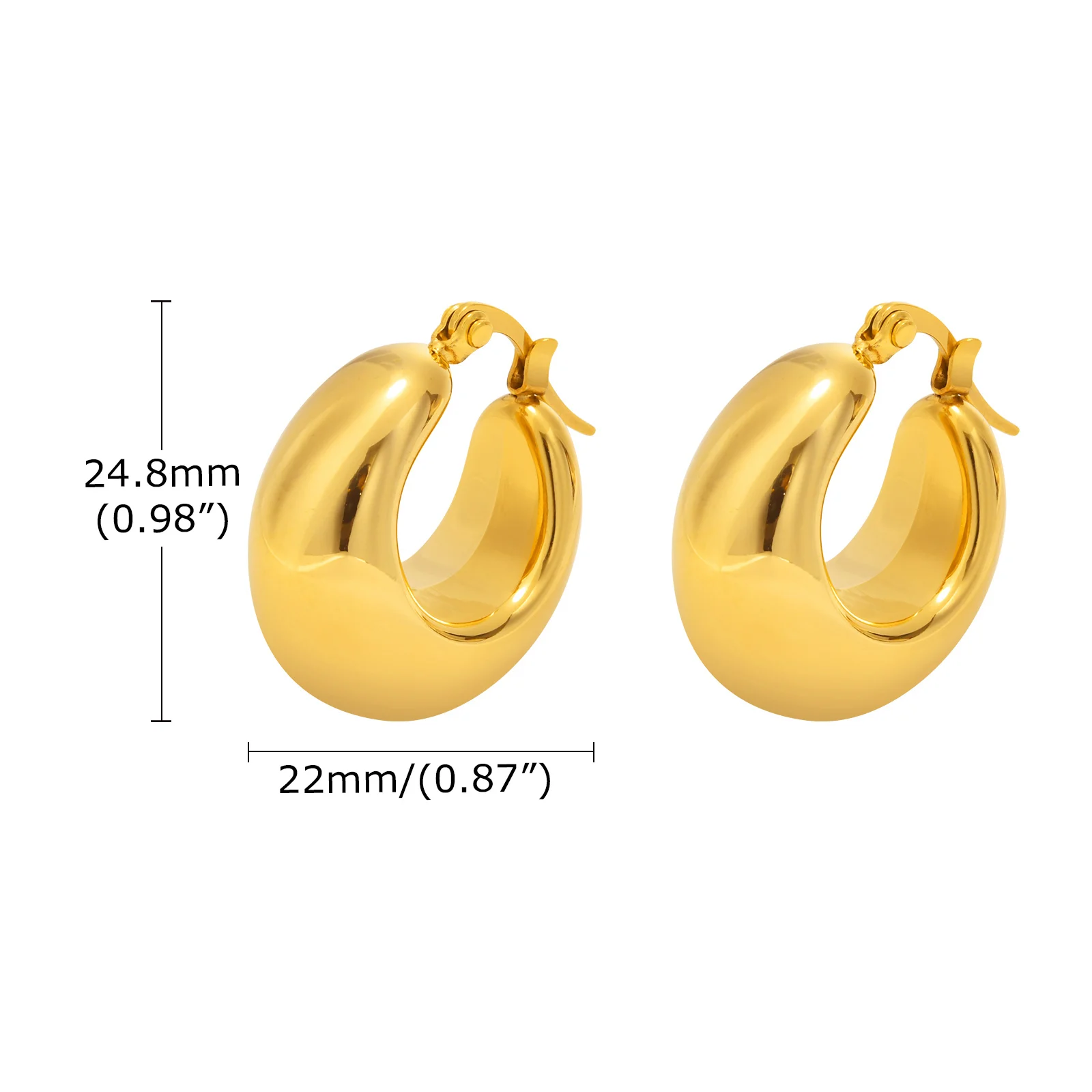 Prjewel Stainless Steel Twist Circle Women Earrings Click-Top Mobius Hoop Hies Earring Tarnish And Nickel Free Mother's Day Gift