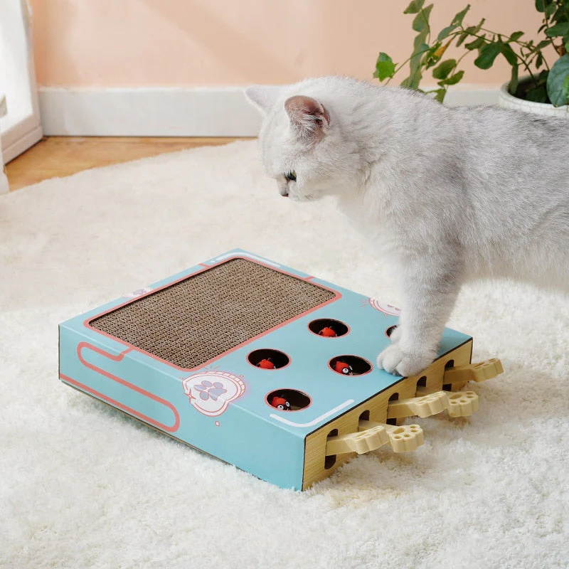 🐾 Interactive Whack-a-Mole Cat Scratching Toy