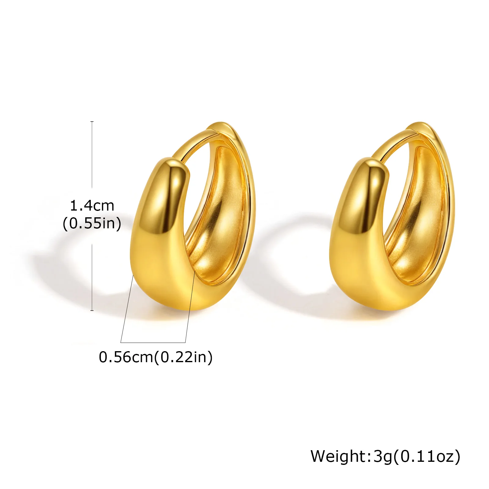 Prjewel Stainless Steel Twist Circle Women Earrings Click-Top Mobius Hoop Hies Earring Tarnish And Nickel Free Mother's Day Gift