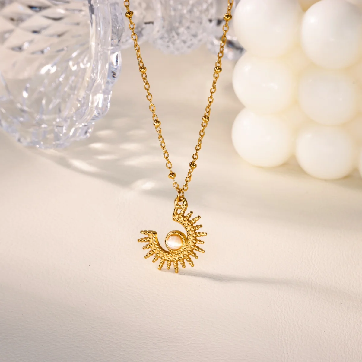 Stainless Steel Geometric Necklace For Women Fashion Sun Sunflower Pendant Clavicle Chain Aesthetic Jewelry Accessories Femme