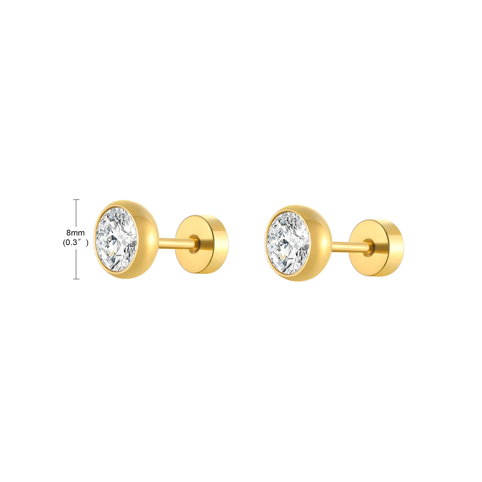 Prjewel Stainless Steel Twist Circle Women Earrings Click-Top Mobius Hoop Hies Earring Tarnish And Nickel Free Mother's Day Gift
