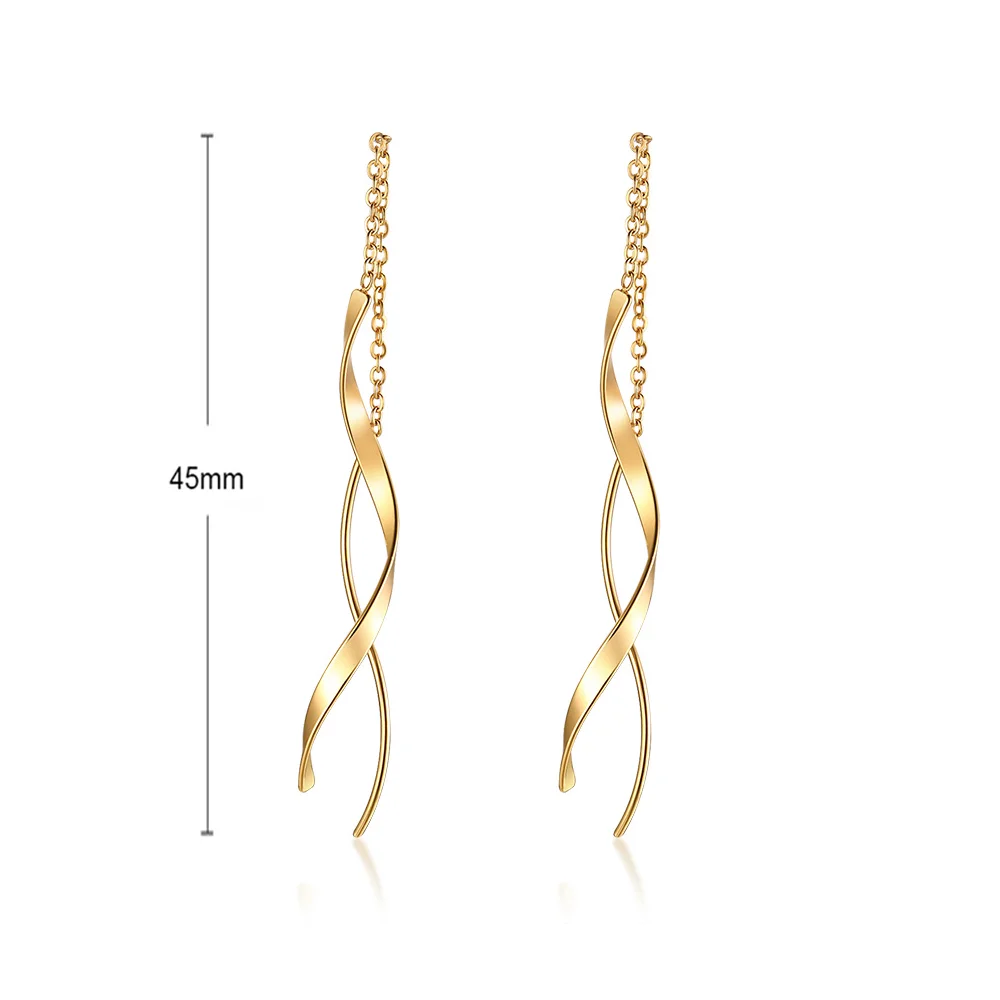 Prjewel Stainless Steel Twist Circle Women Earrings Click-Top Mobius Hoop Hies Earring Tarnish And Nickel Free Mother's Day Gift