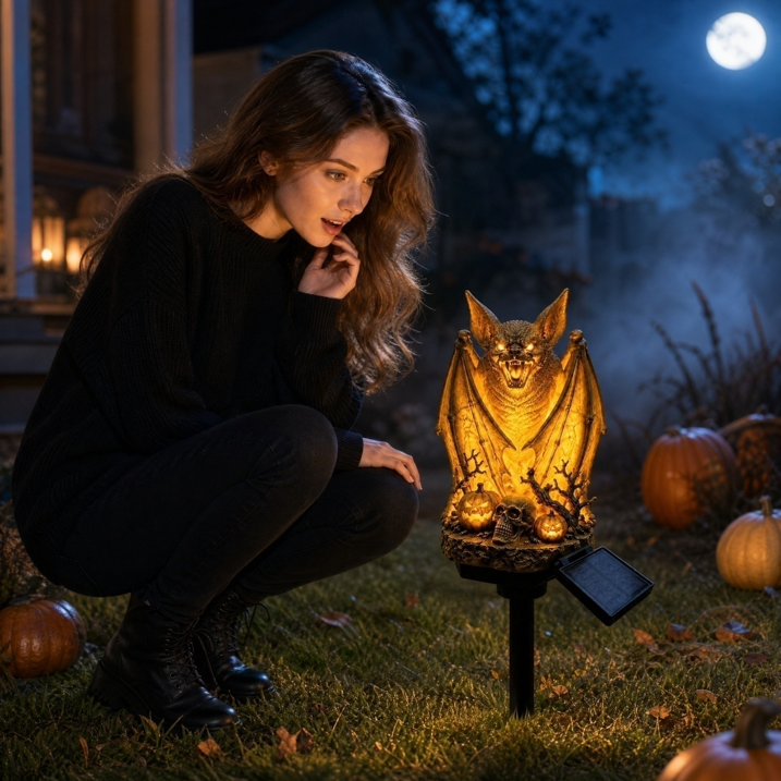🦇 A Bat That Glows — For Your Garden Path