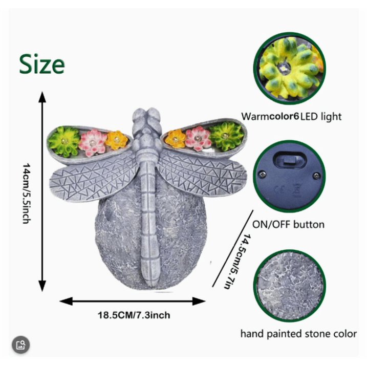 Dragonfly Solar Garden Light – Whimsical Nature-Inspired Outdoor Decor 🌸☀️✨