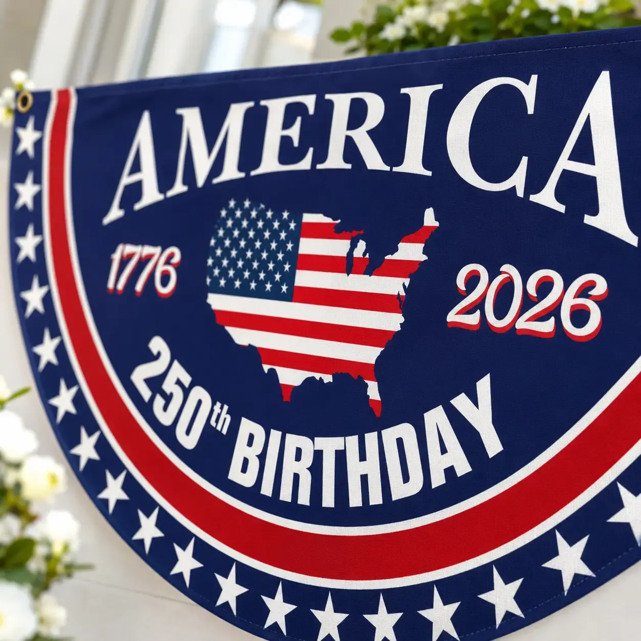 🎉 America's 250th Birthday Bunting Flag – 1776–2026