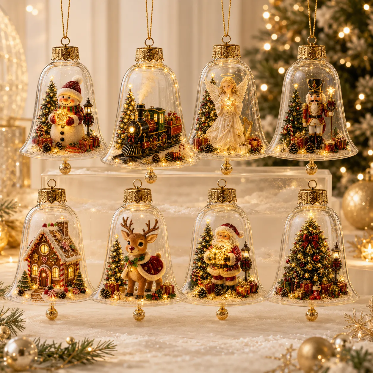 🎄 Glowing Christmas Story Ornament – Light-Up Mini Holiday Scene