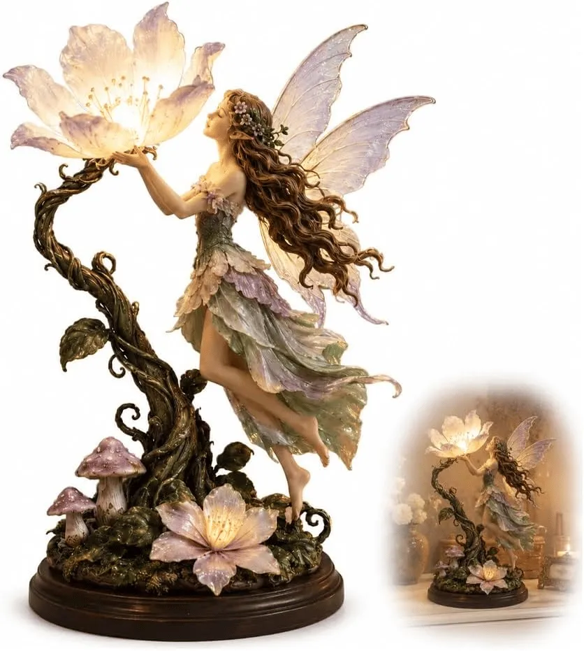 🌙 The Moonflower Fairy Lamp — A Slice of Woodland Magic for Your Home