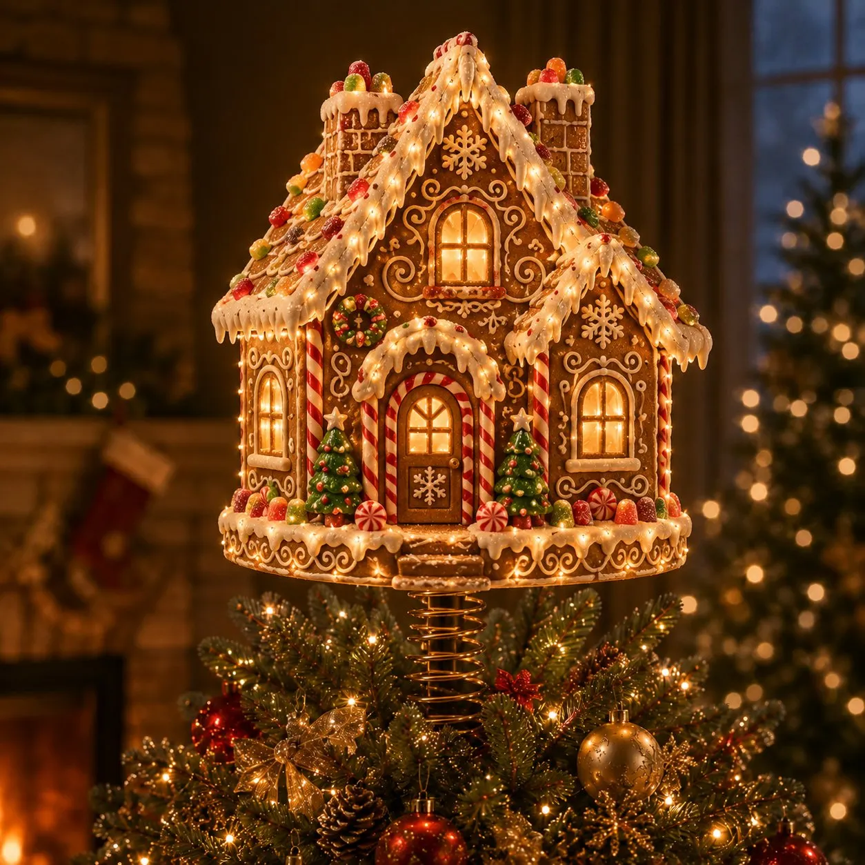 🎄 Lighted 3D Christmas Tree Topper — 7 Festive Designs