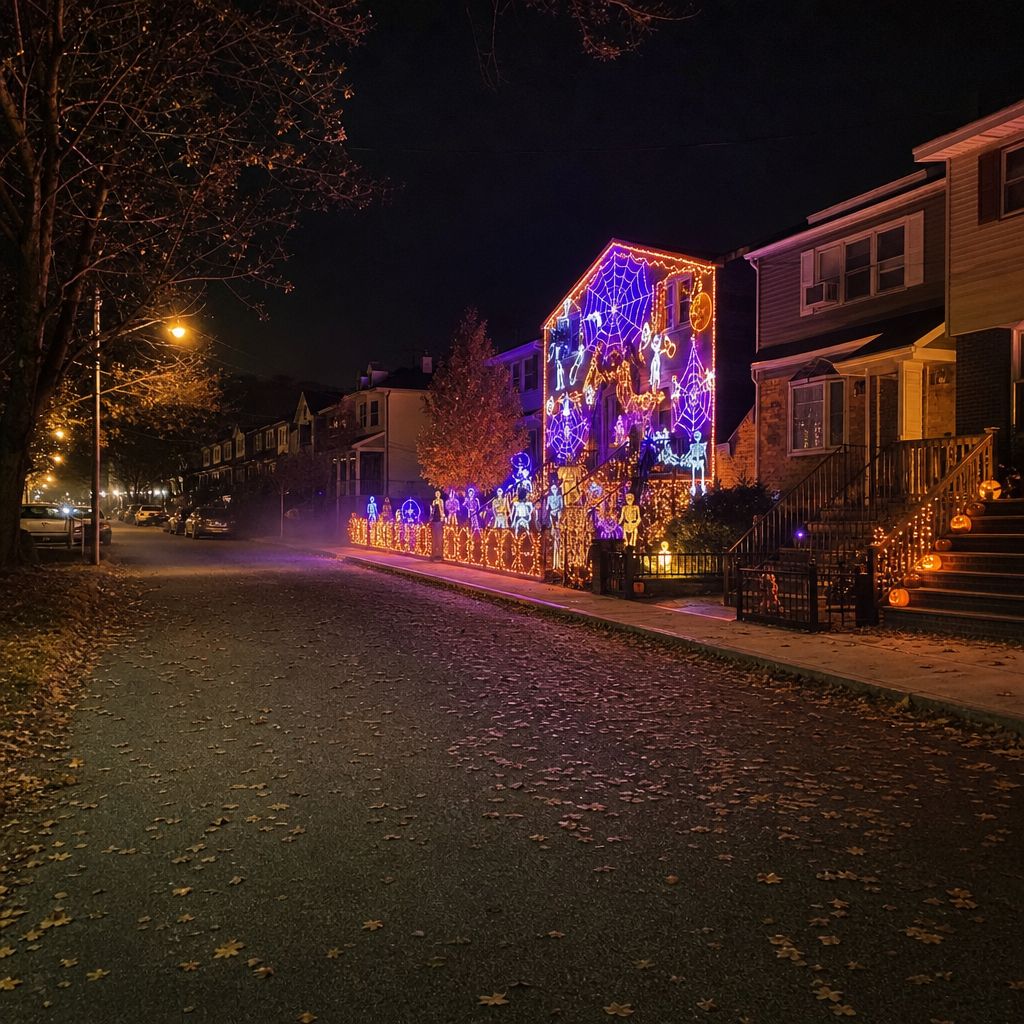 LumaWeb LED curtain light Halloween display