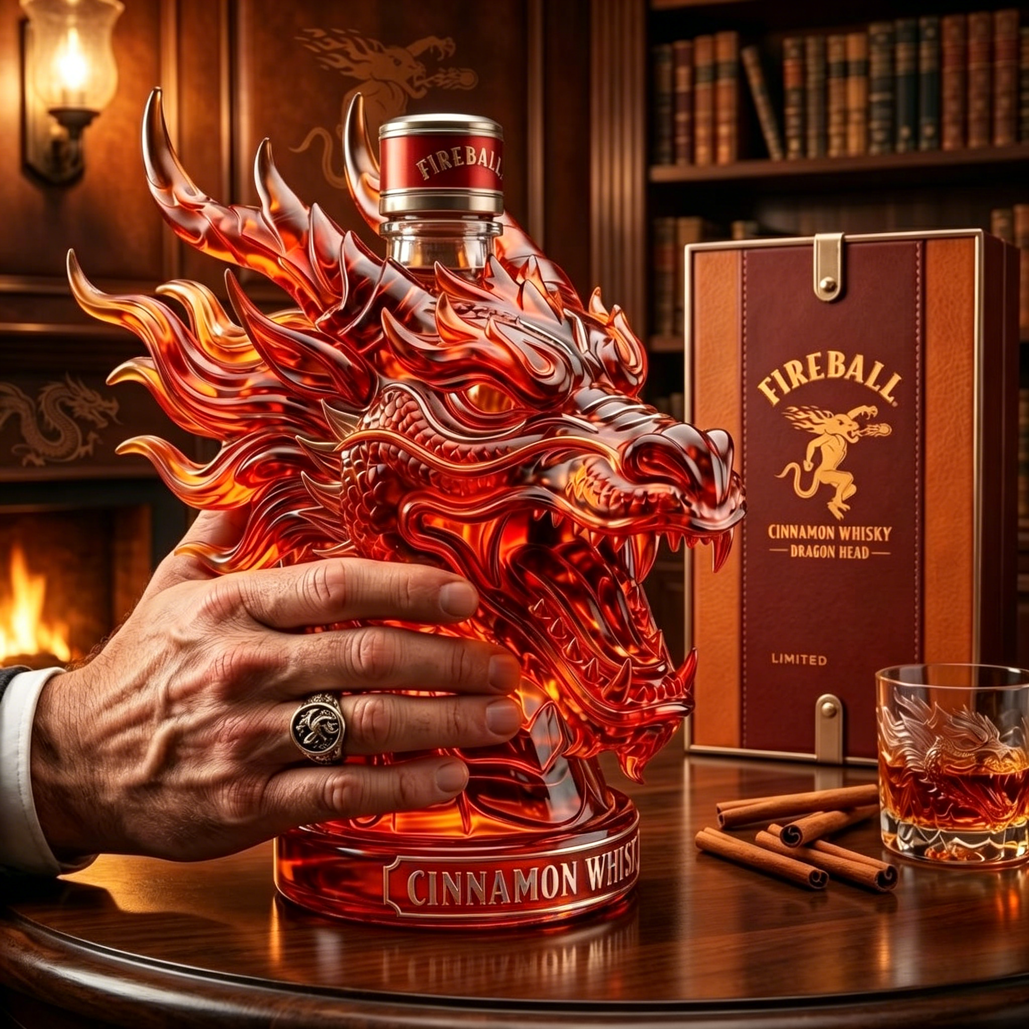 Dragon Head Whiskey Bottle – Limited Edition Sculpted Glass 🐉