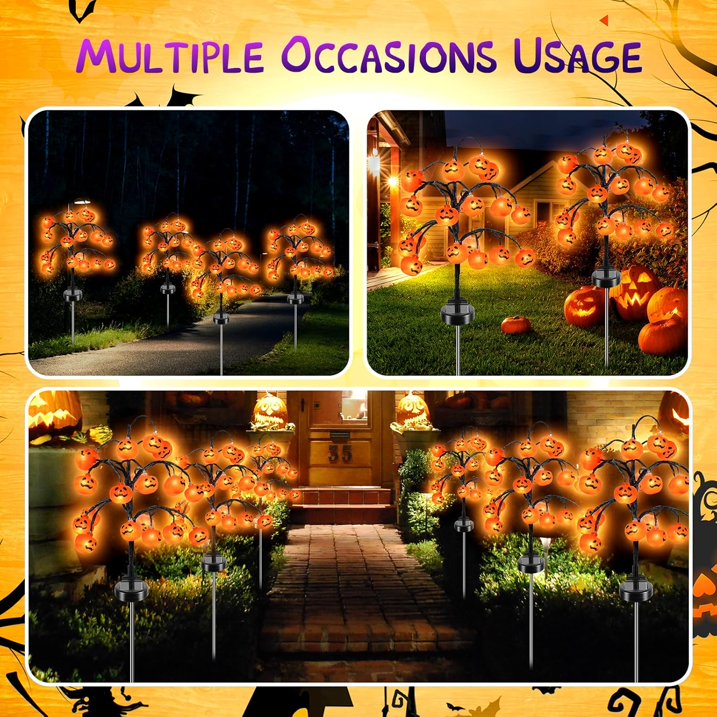 🎃 A Branch of Glowing Pumpkins – 20 Lights, One Spooky Statement