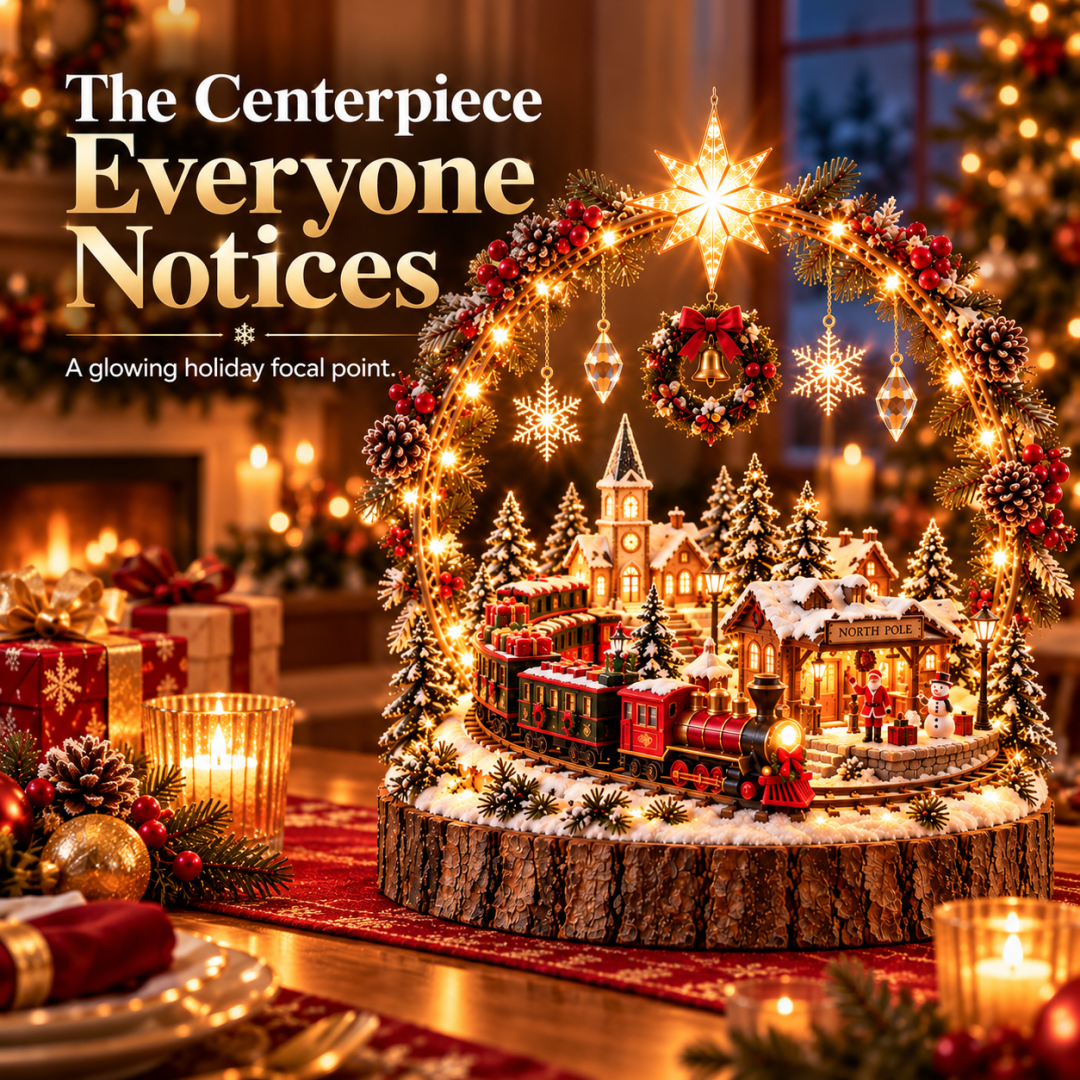 Festive holiday centerpiece creating a cozy Christmas atmosphere