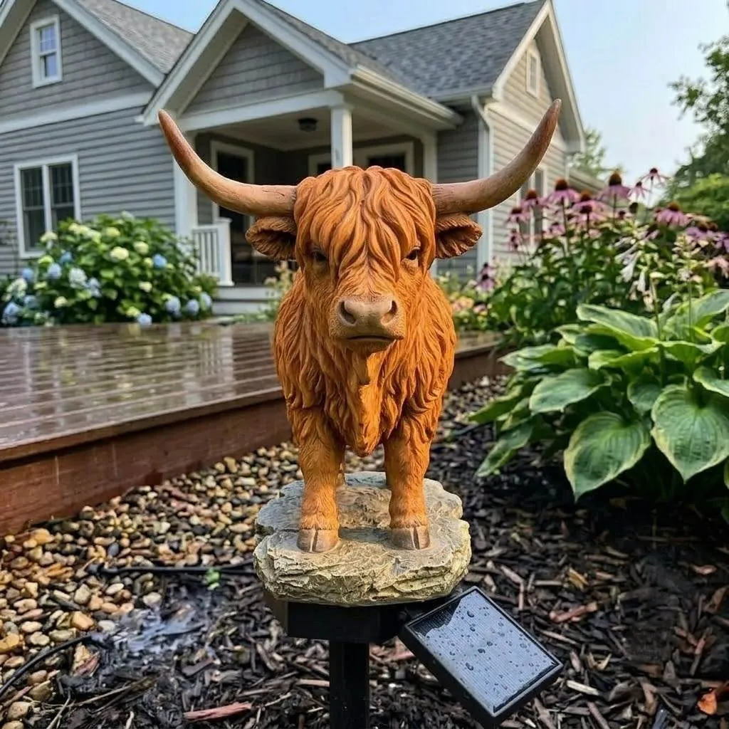 🐮 A Cozy Highland Glow for Your Garden