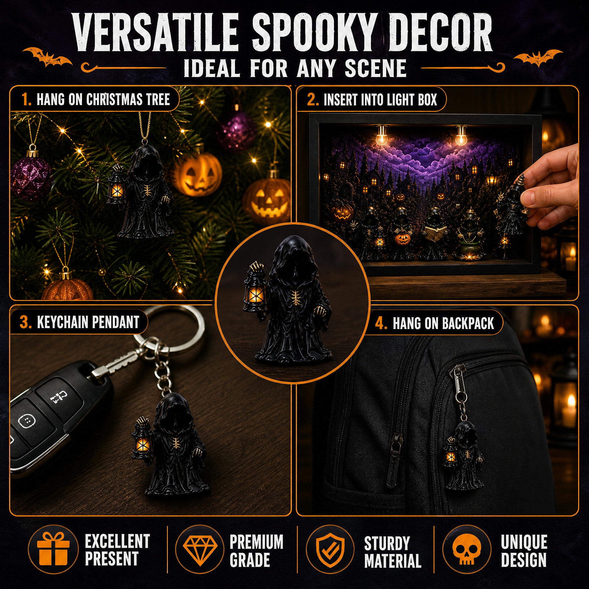 Halloween Little Reaper Advent Calendar 2026, 24 Days of Spooky Fun Decorations & 3 Secret Reapers Hidden Mystery Figures, All Ages Halloween Countdown Advent Gift Calendar