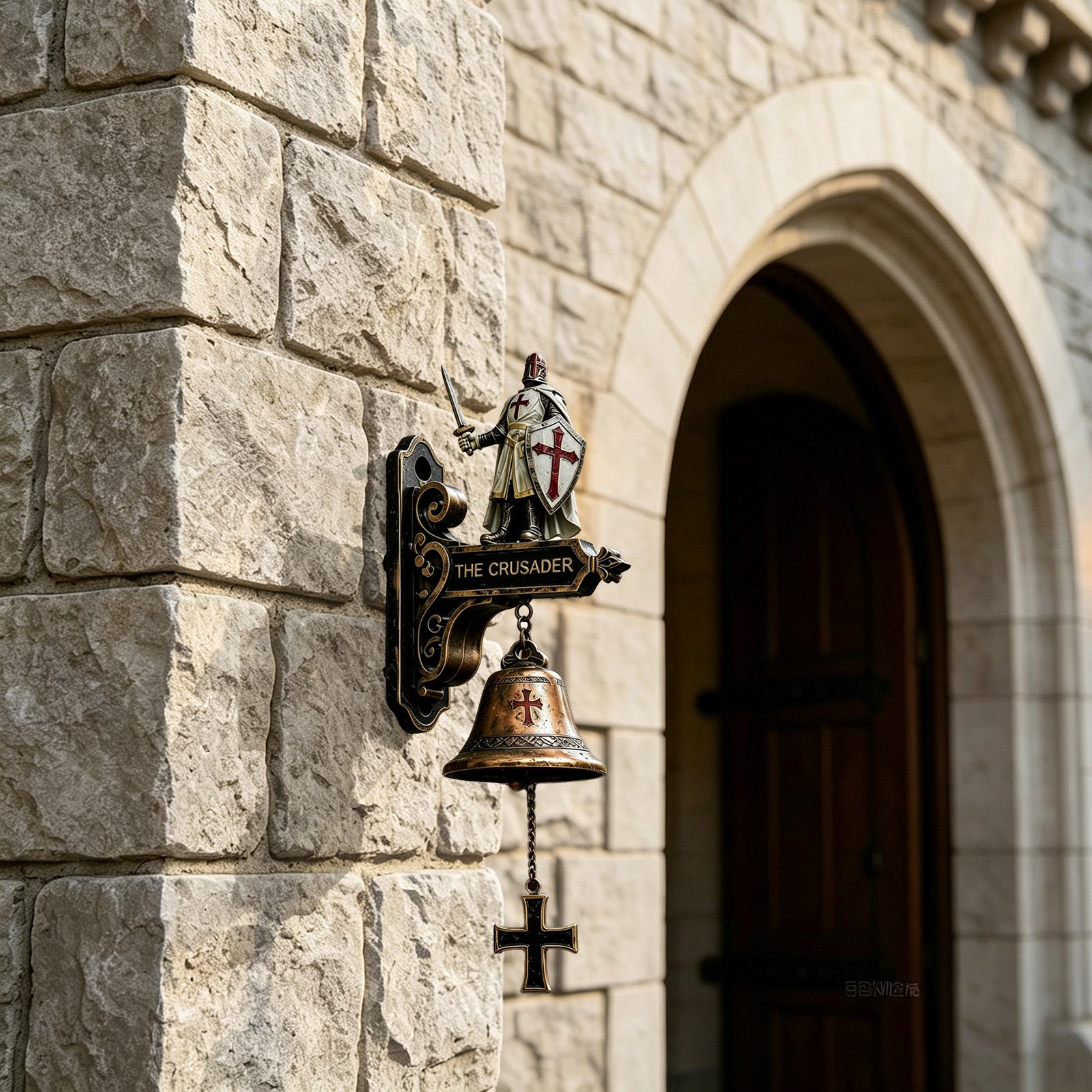 🛡️ Vintage Knight Doorbell – Cast Iron Hanging Bell