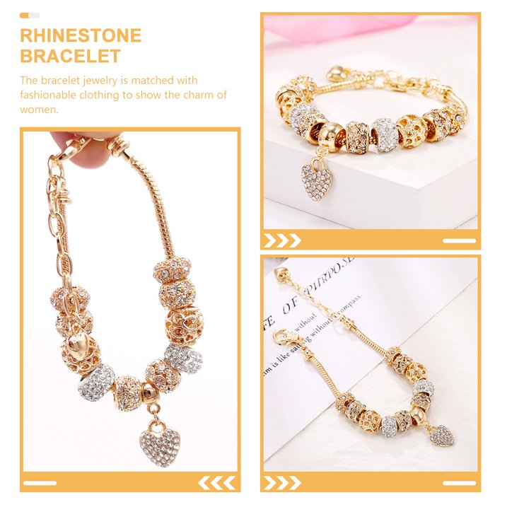 Elegant Heart Charm Gold Bracelet – Hypoallergenic Daily Wear Jewelry