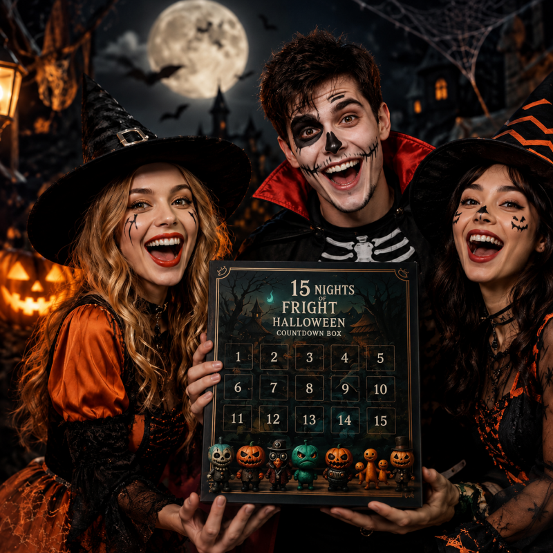 Novocanvas 15 Nights Fright Halloween Countdown Box with spooky collectible surprises