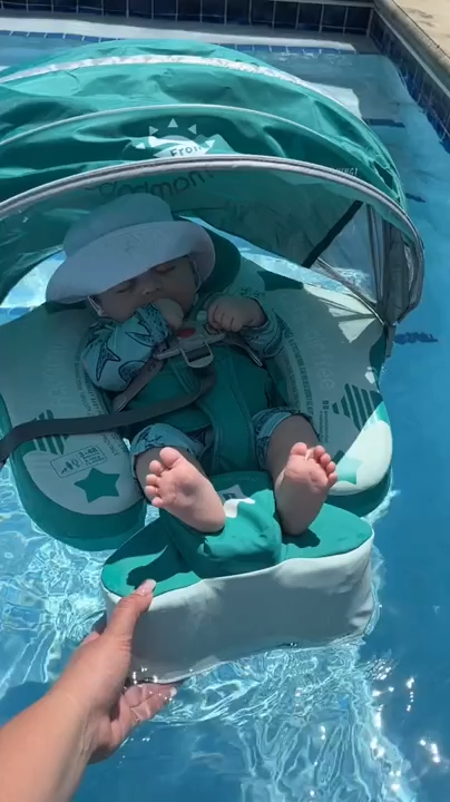 Baby Non-Inflatable Swim Float with Canopy 🏊‍♀️☀️