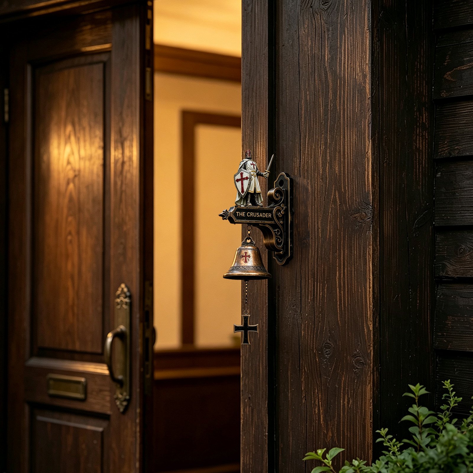 🛡️ Vintage Knight Doorbell – Cast Iron Hanging Bell
