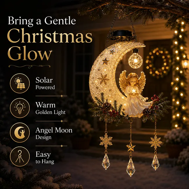 Peaceful angel centerpiece with glowing star