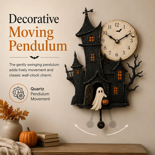 Moving pendulum clock