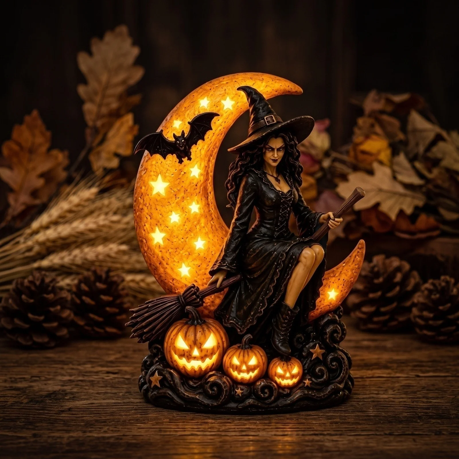🧙‍♀️ Enchanted Witch Lamp – Mystical Halloween Tabletop Decor