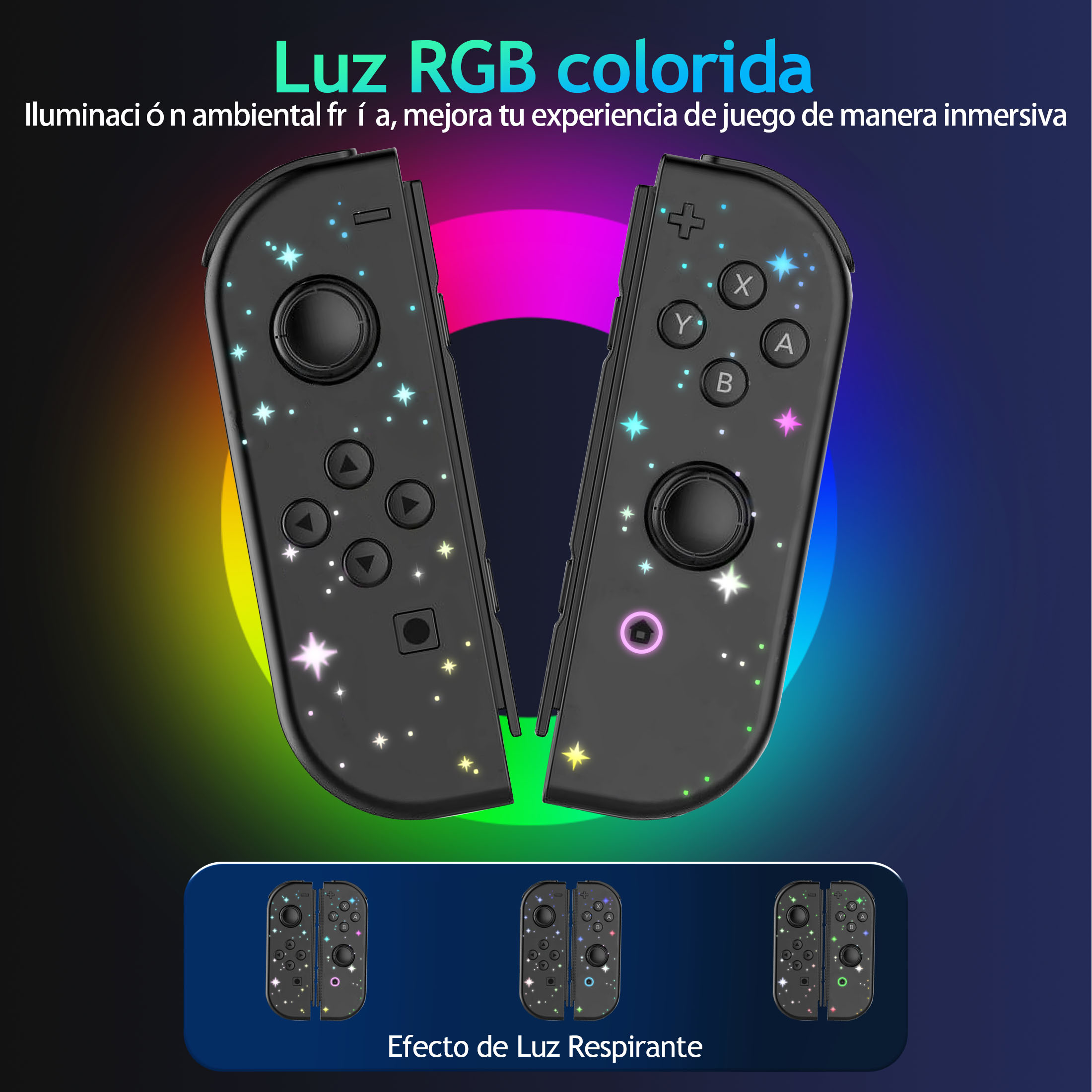 Switch Joy-Con para Nintendo Switch con Iluminación RGB - Tema Estelar