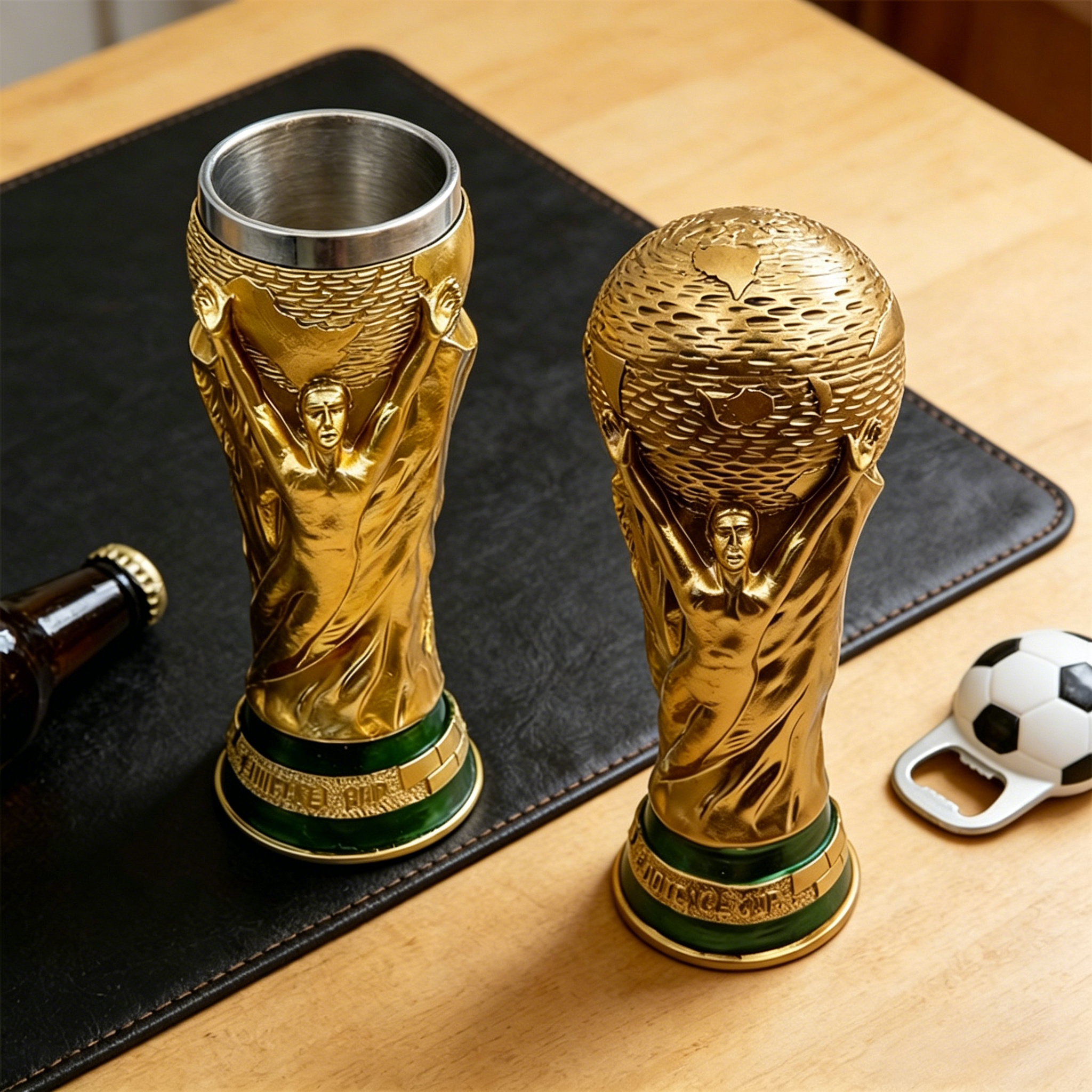 World Cup Trophy Shaped Stainless Steel Drink Cup 🏆🍺