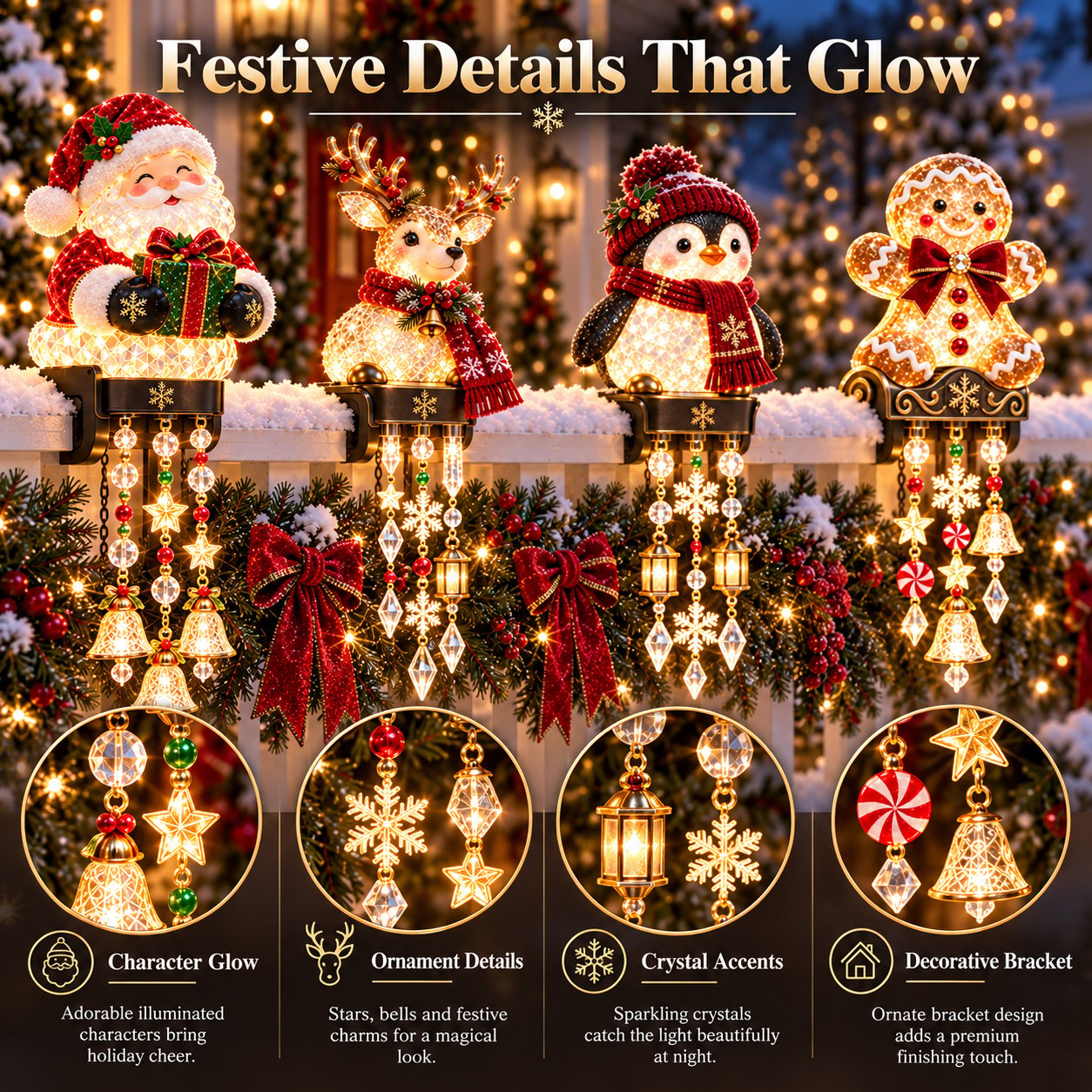 🎄 Christmas Railing Lights – Turn Your Porch Into a Wonderland