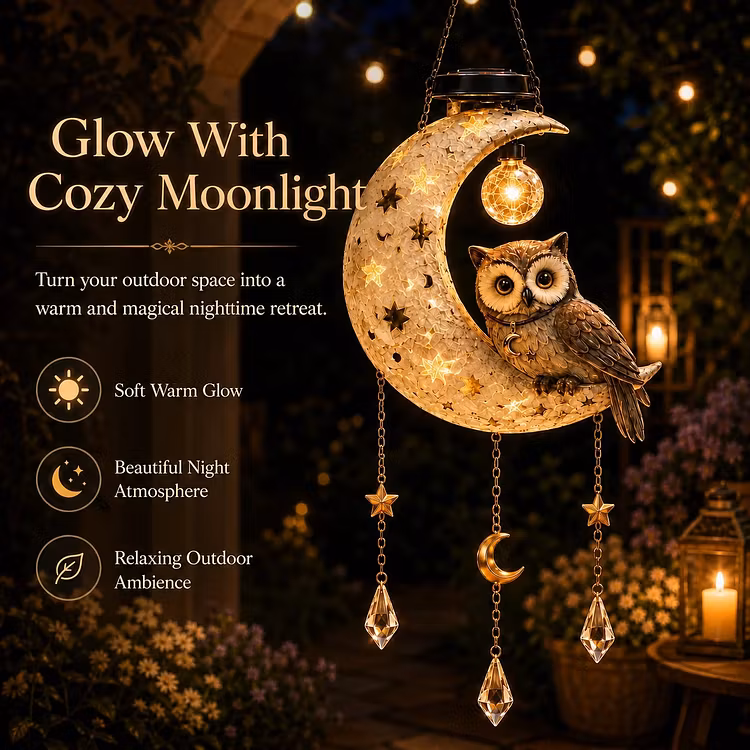🦉 Moonlight Owl Garden Stake – Solar-Powered Night Light