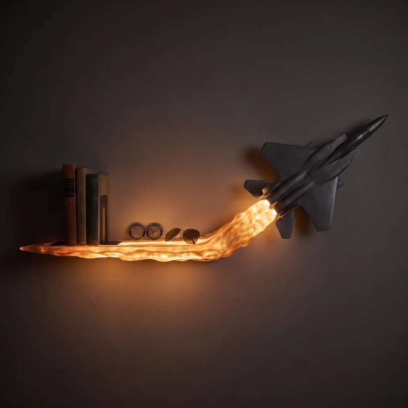 ✈️ Glowing Wall Mount – Floating Light Trail Display