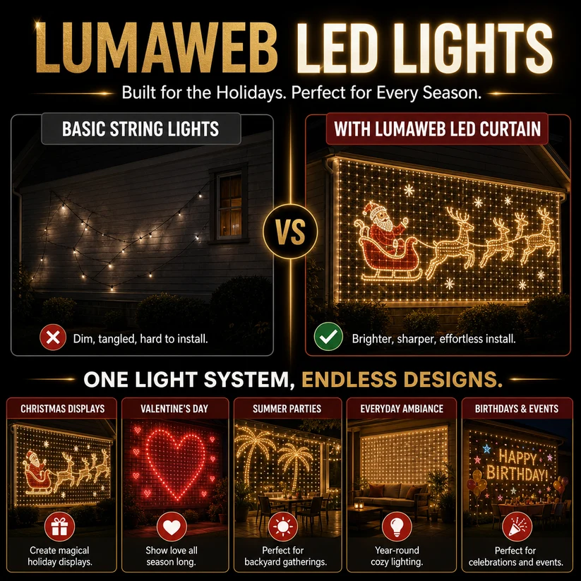💡 LumaWeb LED Curtain Light – Bright Enough for the Street