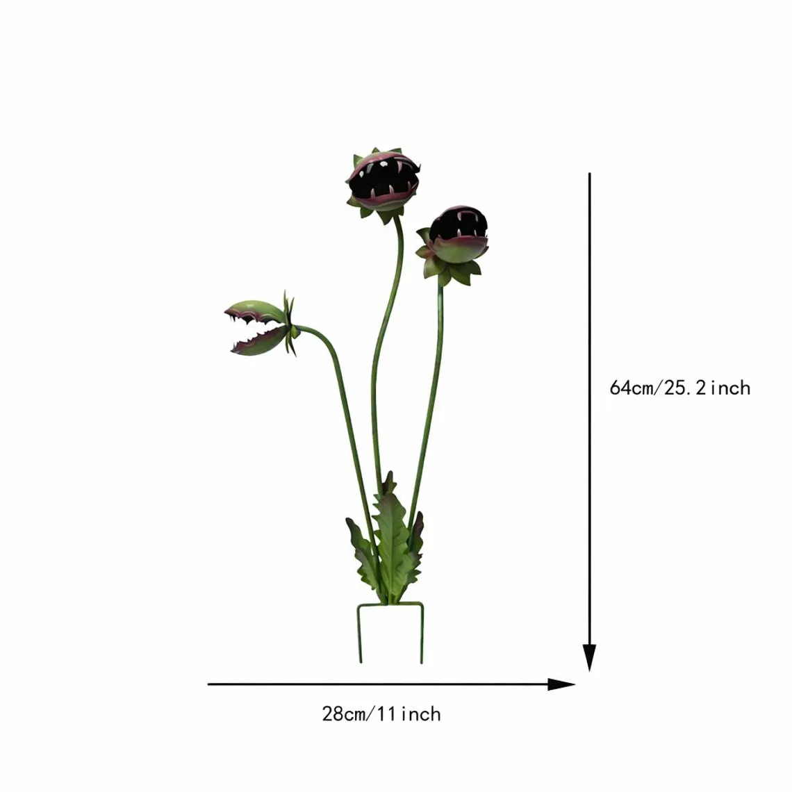 Metal Carnivorous Plant Garden Stake – Whimsical Gothic Garden Art 🌿🦷
