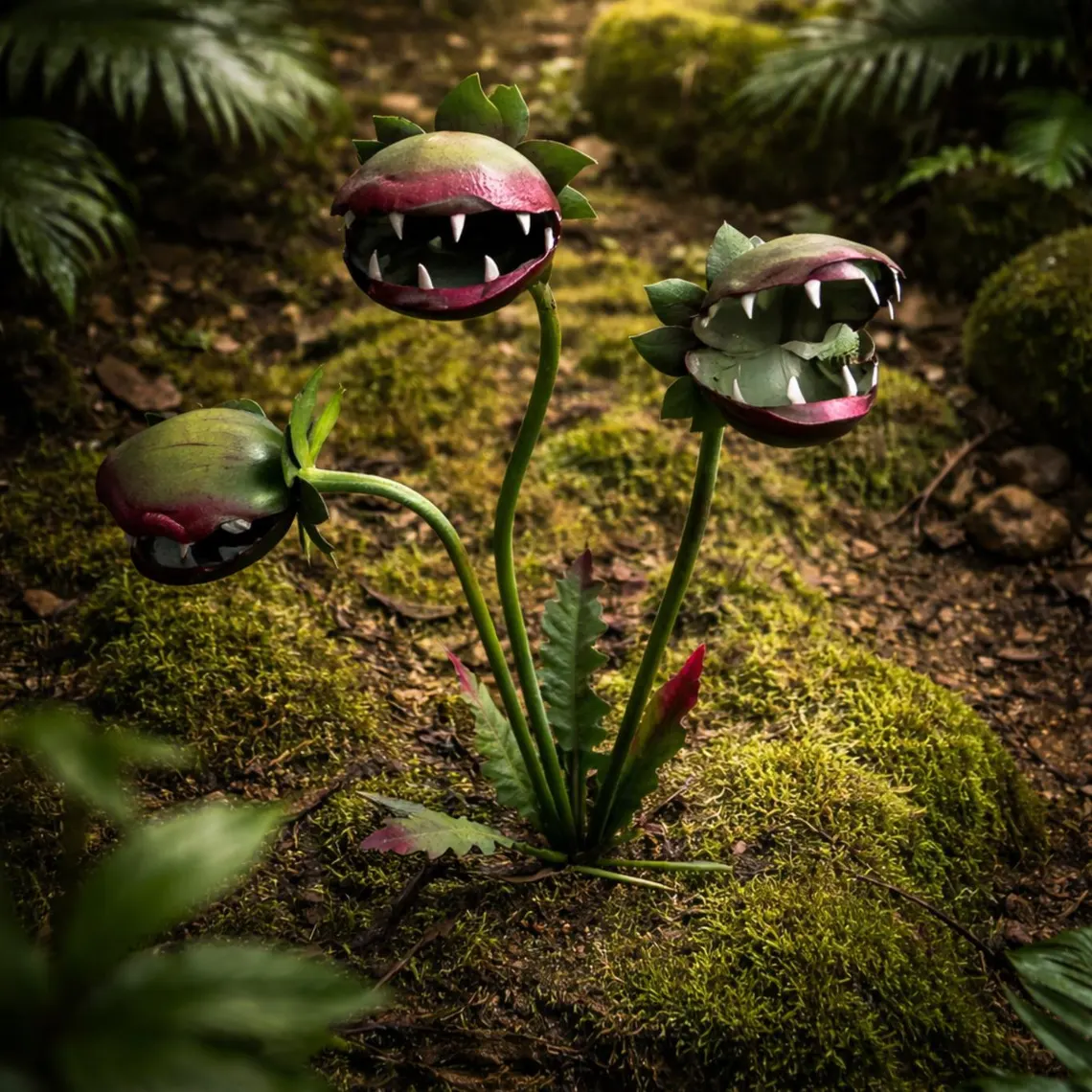 Metal Carnivorous Plant Garden Stake – Whimsical Gothic Garden Art 🌿🦷