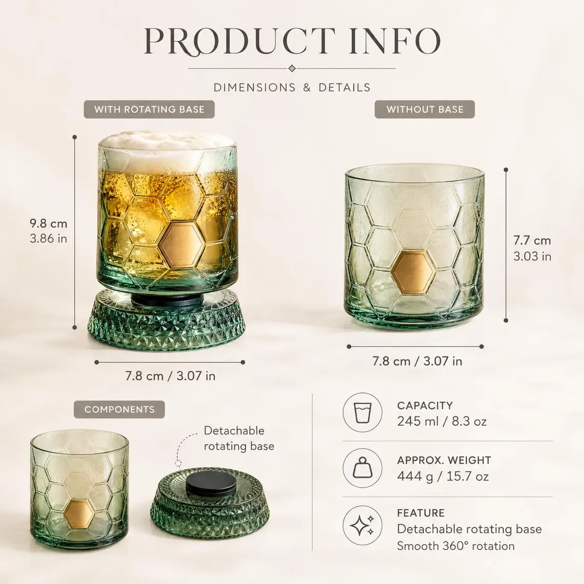 Rotating Soccer Tumbler with Gold Accent 🟢⚽