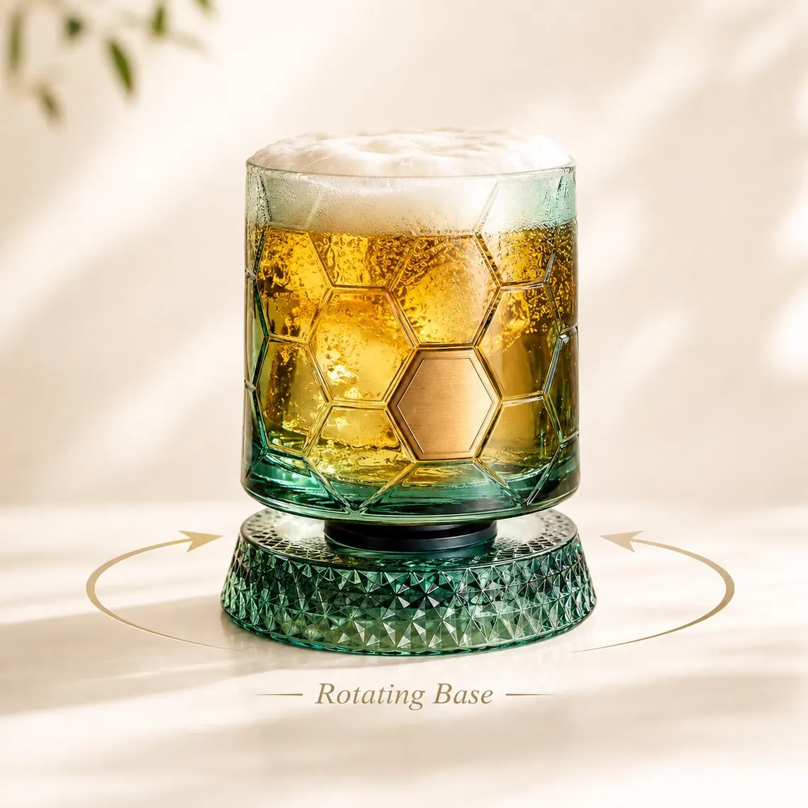Rotating Soccer Tumbler with Gold Accent 🟢⚽