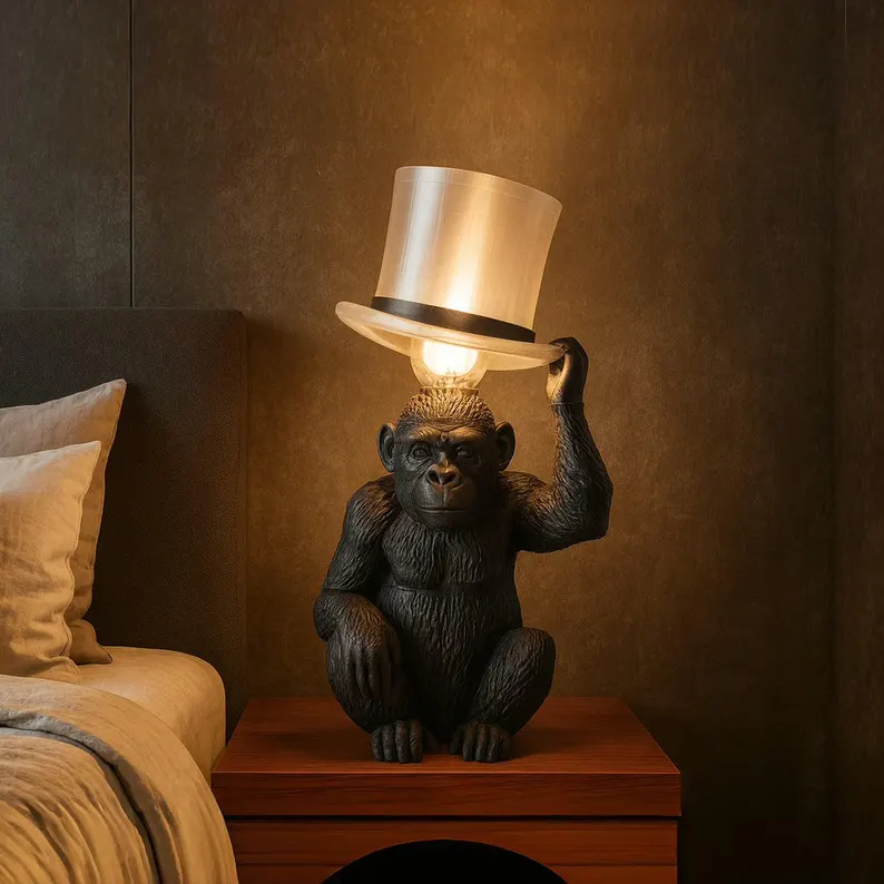 Stylish Monkey Figurine Table Lamp 🐒💡