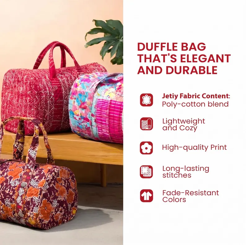 Patriotic Camper Quilted Duffle Bag 🚐🇺🇸