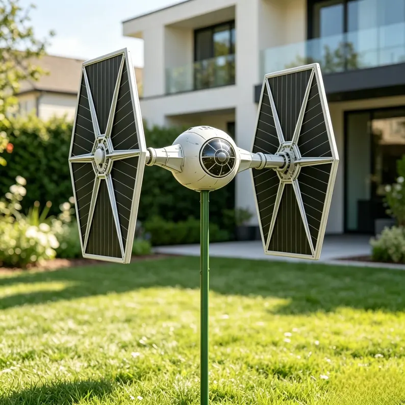 Sci‑Fi Spaceship Garden Spinner – Unique Yard Art ✨🌙
